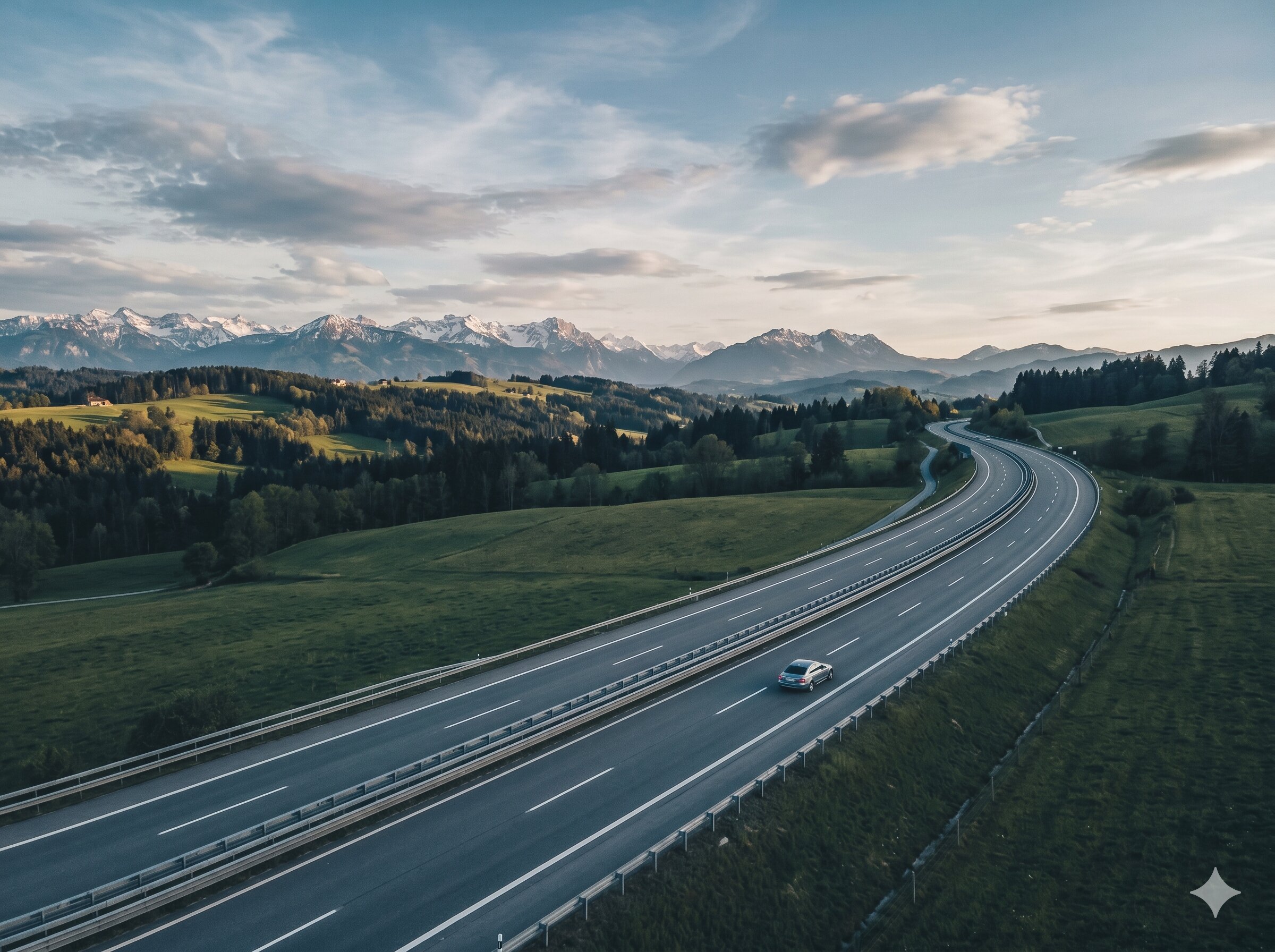 European motorway with e-vignette coverage